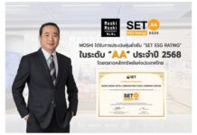 “MOSHI” คว้าหุ้นยั่งยืน SET ESG Ratings ปี 2568 ระดับ “AA” ชูแนวคิด ‘Make Sustainability part of Your Everyday Life’ สร้างการเติบโตควบคู่ความรับผิดชอบต่อสังคมและสิ่งแวดล้อม