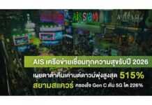 AIS เครือข่ายเชื่อมความสุขทุกเทศกาล ทั้งมือถือ-เน็ตบ้าน-วิดีโอสตรีมมิ่งโตแรงทั่วประเทศ เผย Data คืนเคานต์ดาวน์พุ่ง สูงสุด 515% สยามสแควร์ฮอตครองใจ Gen C ดัน 5G โต 226%