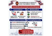 สถานเอกอัครราชทูตไทย ณ กรุงเตหะราน เตือนสถานการณ์ความมั่นคงขั้นสูงสุด ห้ามคนไทยในอิหร่านเข้าพื้นที่เสี่ยงเด็ดขาด ติดตามข่าวสารใกล้ชิดเตรียมพร้อมอพยพตลอดเวลาและลงทะเบียนข้อมูลให้เป็นปัจจุบัน