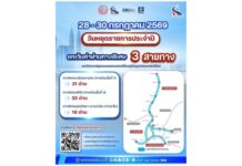 ทางด่วนฟรี กทพ.ประกาศยกเว้นค่าผ่านทางพิเศษ รวม 3 สายทาง 63 ด่านในวันหยุดราชการ จำนวน 3 วัน