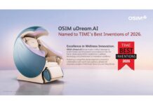 OSIM uDream.AI ได้รับการยกย่องจาก TIME’s Best Inventions of 2026 ตอกย้ำความเป็นผู้นำนวัตกรรม Wellness Technology ระดับโลก